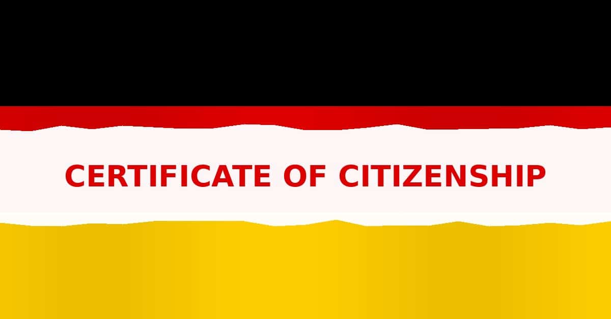 Certificate of citizenship