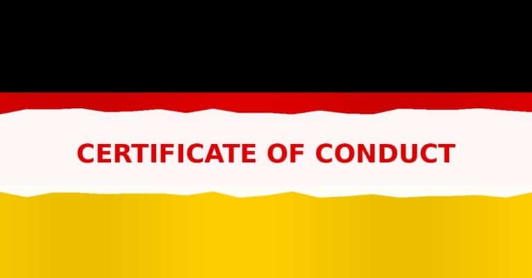 Certificate of conduct