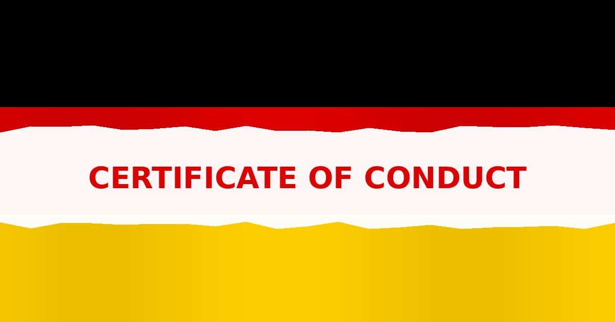 Certificate of conduct