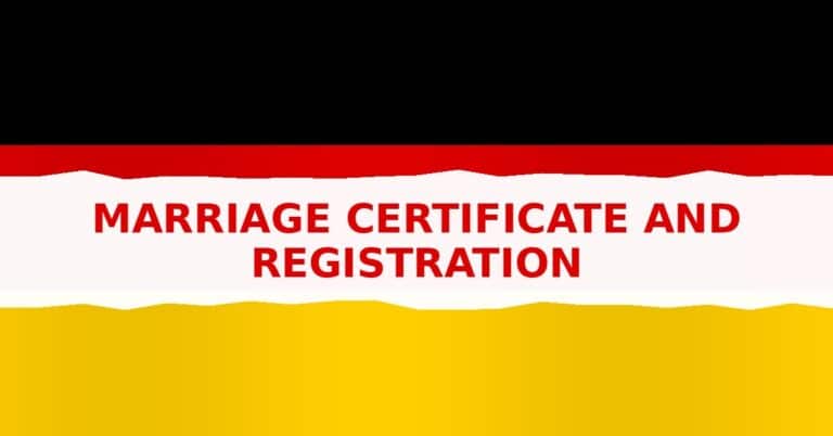 Marriage certificate and registration