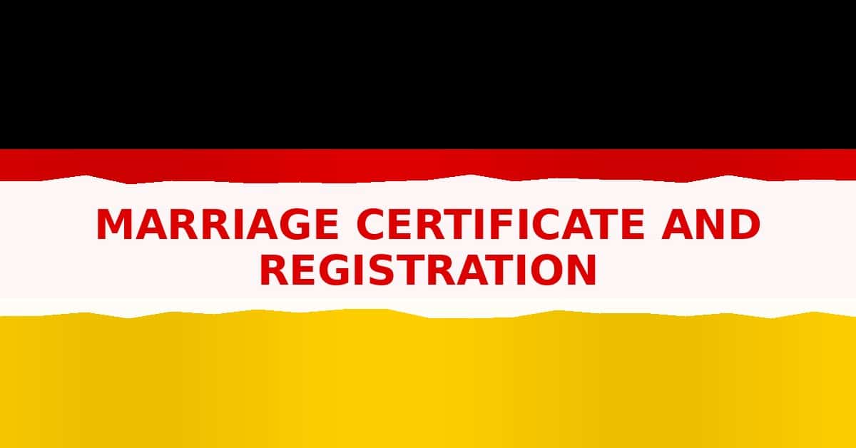 Marriage certificate and registration